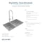 Elkay 18 Gauge SS 31-1/2" x 18-1/2" x 9" 40/60 Dbl Bwl Undermount Sink and Faucet Kit w/ Bottom Grid and Drain ECTRU32179LTFBC - alternate 4